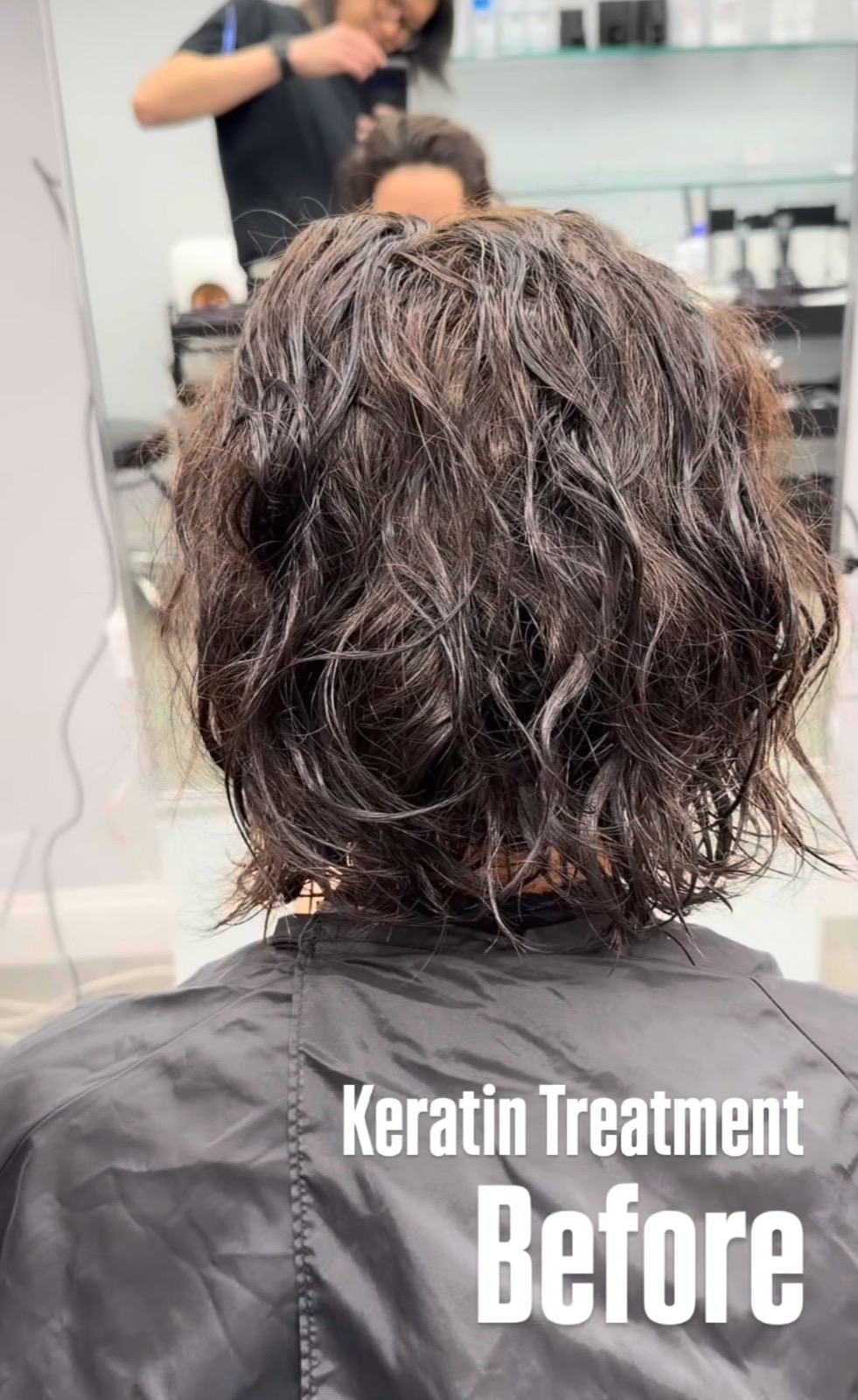 frizzy hair before keratin treatment